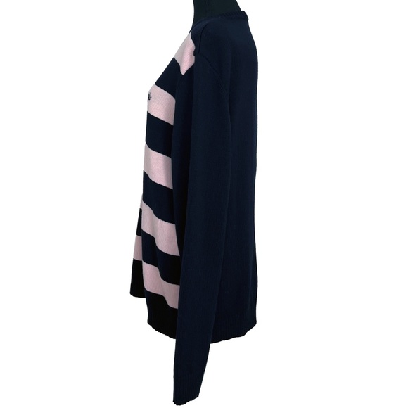 Wool-Acrylic Navy & Pink Sweater - Picture 6 of 15